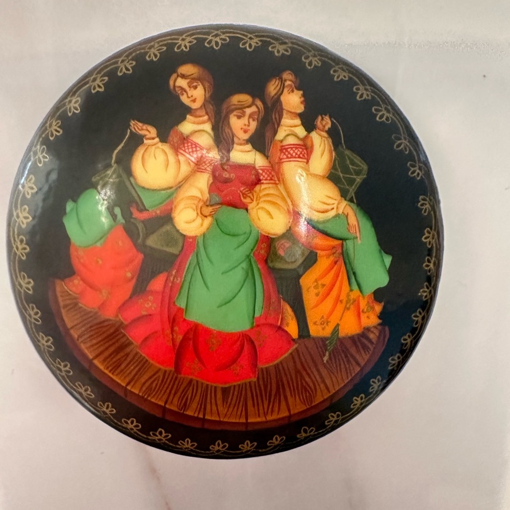 Hand painted fairytale brooch from Russia
